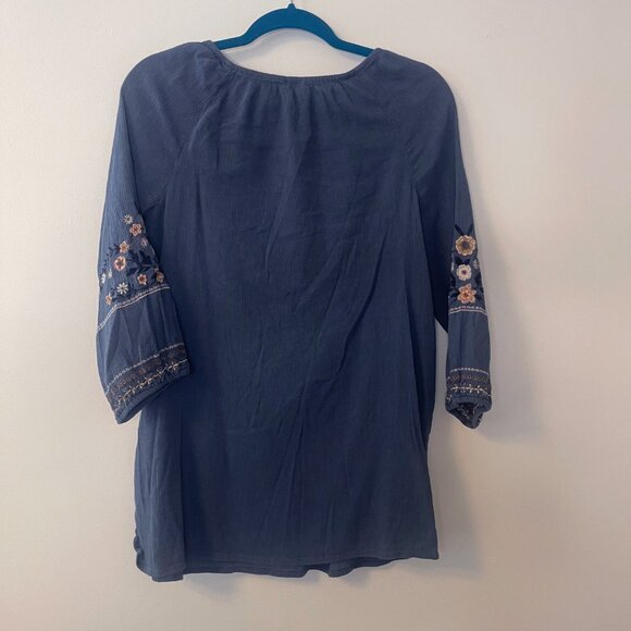 J. Jill Wildflower Embroidered 3/4 Sleeves Oversized Top Size S - Picture 3 of 8